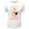 Футболка белая  Just love me Мопс