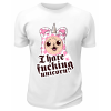 Футболка белая  I hate fu**ing unicorn