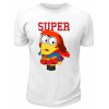 Футболка белая  Девочка Миньон Super women