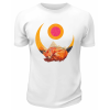 Футболка белая  Лиса, полумесяц, горы