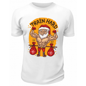 Футболка белая  Train hard