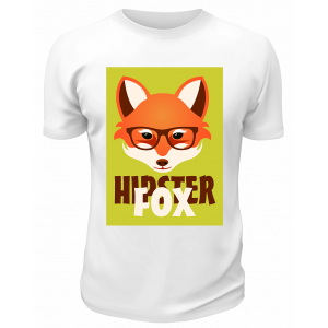 Футболка белая Hipster fox