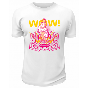 Футболка белая  WOW