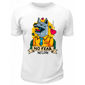 Футболка белая  No fear,  No love