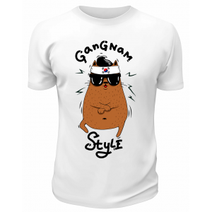 Футболка белая  Gangnam Style