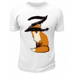 Футболка белая  Лис Zorro