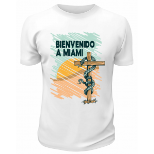 Футболка белая  Bienvenido a Miami