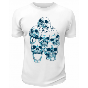 Футболка белая Черепа faith