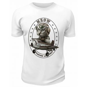 Футболка белая Meow aviation academy
