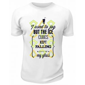 Футболка белая I used to jog but he ice cubes