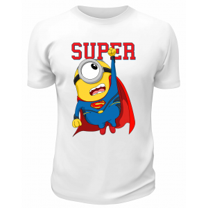 Футболка белая  Миньон Super man
