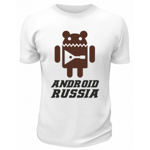 Футболка белая  мужская Android Russia