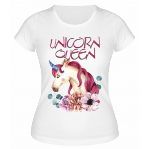 Футболка белая  Unicorn queen
