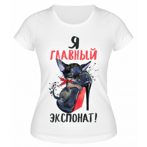 Футболка белая  Я главный экспонат