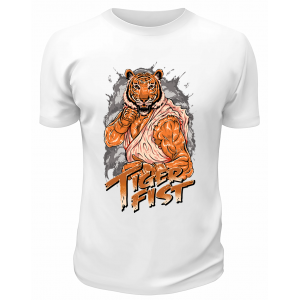 Футболка белая  Tiger fist