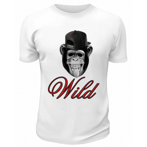 Футболка белая  Обезьяна Wild