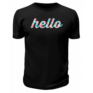Черная футболка Hello