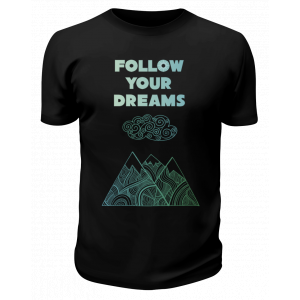 Футболка черная Follow your dreams