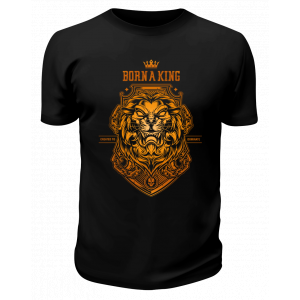Футболка черная Лев "Born a king"