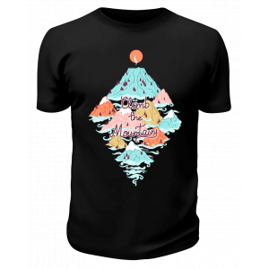 Футболка черная Горы "climb the mountains"