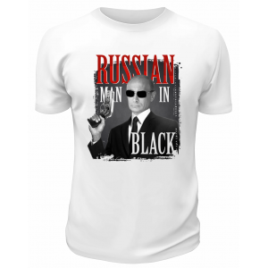 Футболка белая  Russian man in black