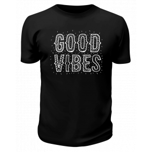 Футболка черная Good vibes позитивные вибрации