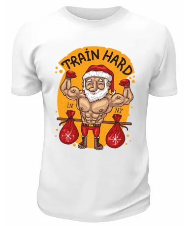 Футболка белая  Train hard