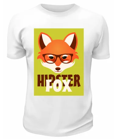 Футболка белая Hipster fox