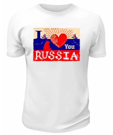 Футболка белая  Любовь к России