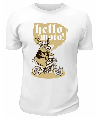 Футболка белая  Hello Moto