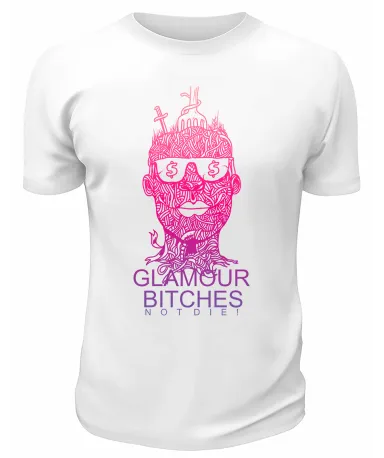 Футболка белая  Glamour Bitches not die