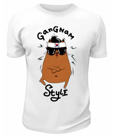 Футболка белая  Gangnam Style