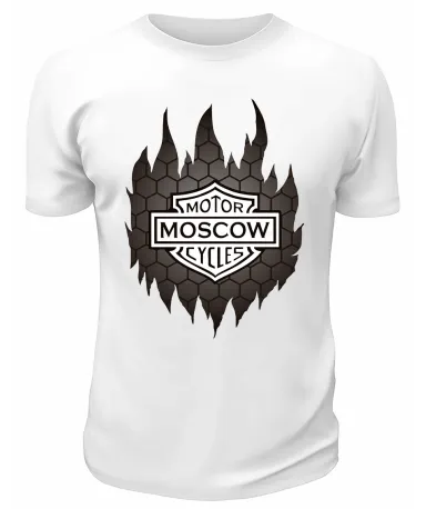 Футболка белая  Moscow Motorcycles