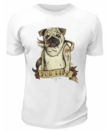 Футболка белая Pug life