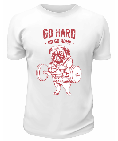 Футболка белая  Go hard