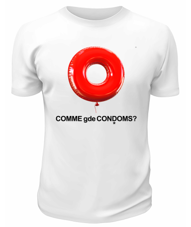 Футболка белая  Comme gde Condoms