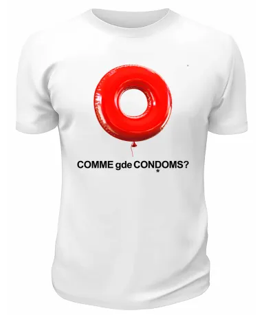 Футболка белая  Comme gde Condoms