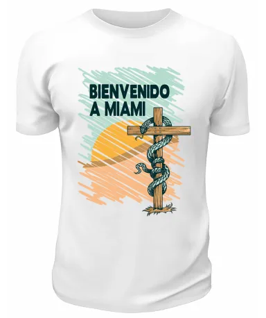 Футболка белая  Bienvenido a Miami