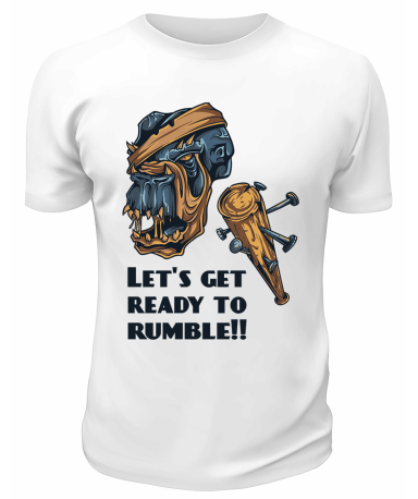 Футболка белая  Let`s get ready to rumble