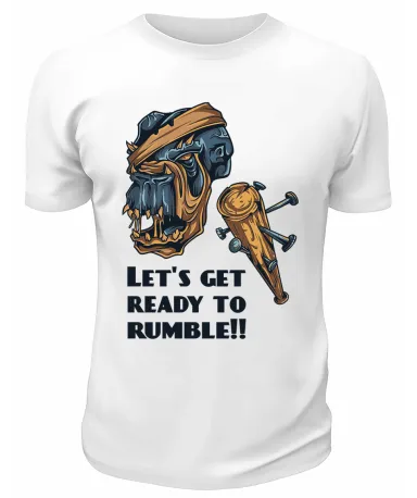 Футболка белая  Let`s get ready to rumble