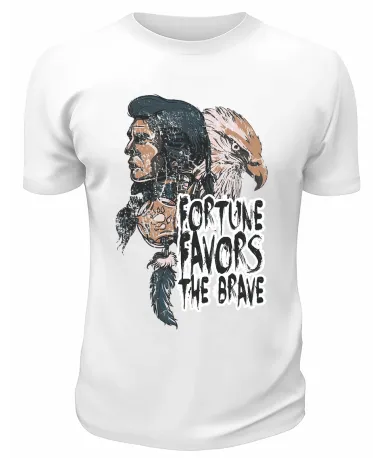 Футболка белая Fortune favors the brave