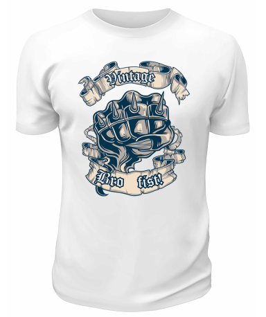 Футболка белая Vintage bro fist