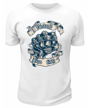 Футболка белая Vintage bro fist