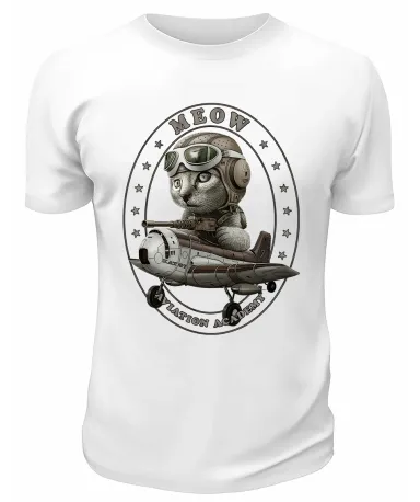 Футболка белая Meow aviation academy
