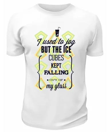 Футболка белая I used to jog but he ice cubes