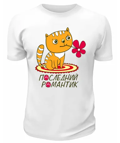 Футболка белая  мужская Последний романтик
