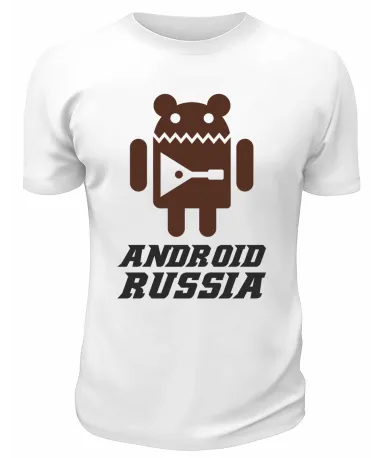 Футболка белая  мужская Android Russia