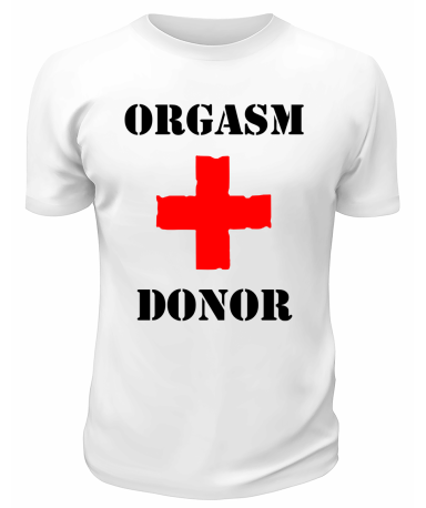 Футболка белая  мужская Orgasm Donor