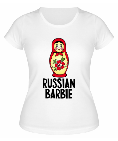 Футболка белая  женская Русская Барби