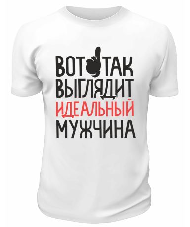 Футболка белая  мужская Идеальный мужчина